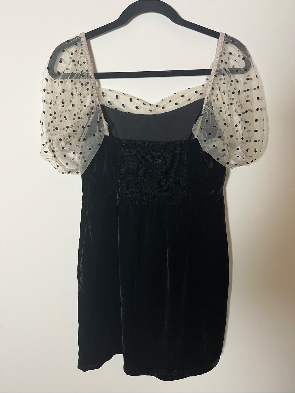 Camila Coehlo Revolve Heirloom Velvet Tulle Puff Sleeve Flocked Dot Dress - Picture 6 of 7